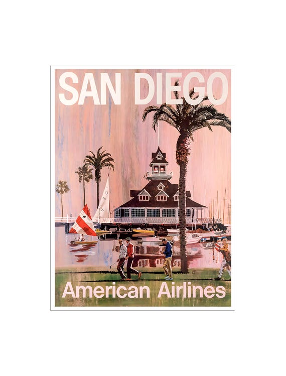 San Diego Travel Poster, California Wall Art Print