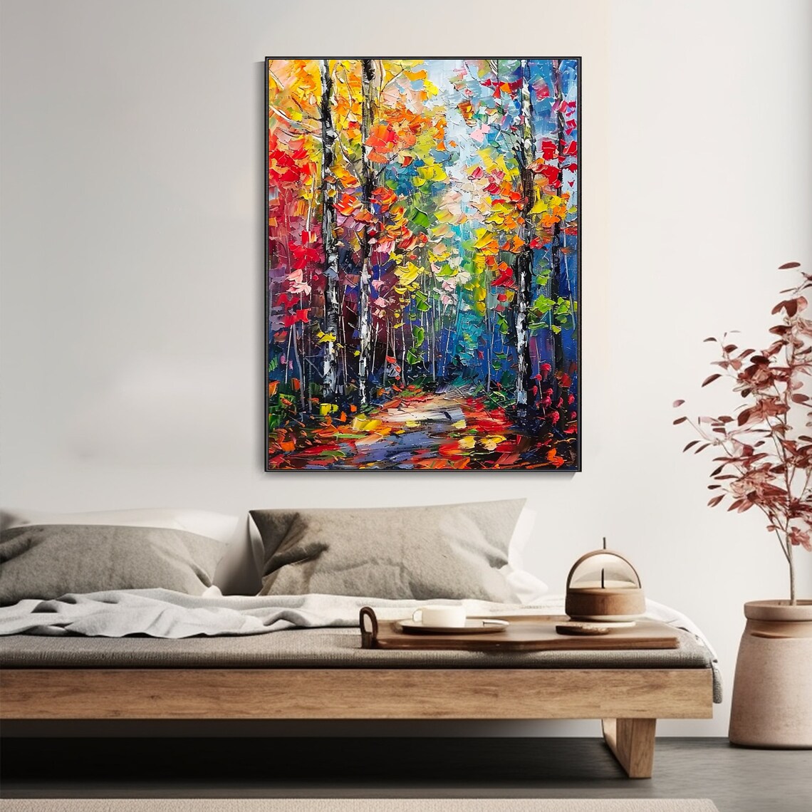 Autumn Forest Trail Oil Painting Landscape Poster - Image 2