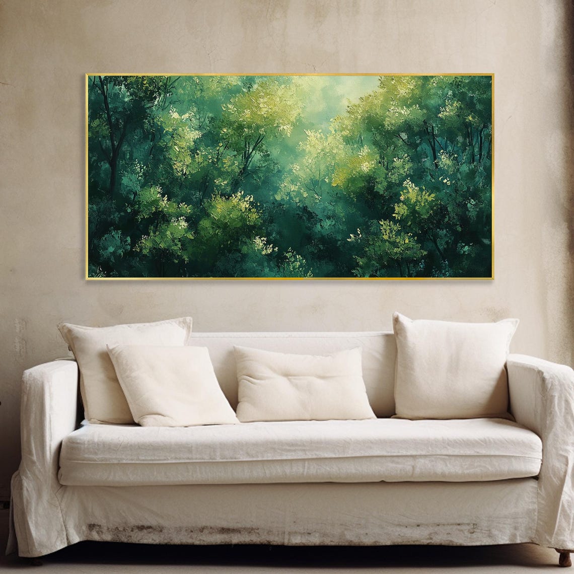 Lush Green Forest Canopy Sunlit Trees Peaceful Nature Landscape Poster - Image 3