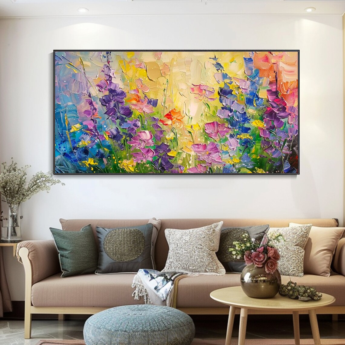 Colorful Wildflower Garden Vibrant Impasto Floral Art Poster - Image 3