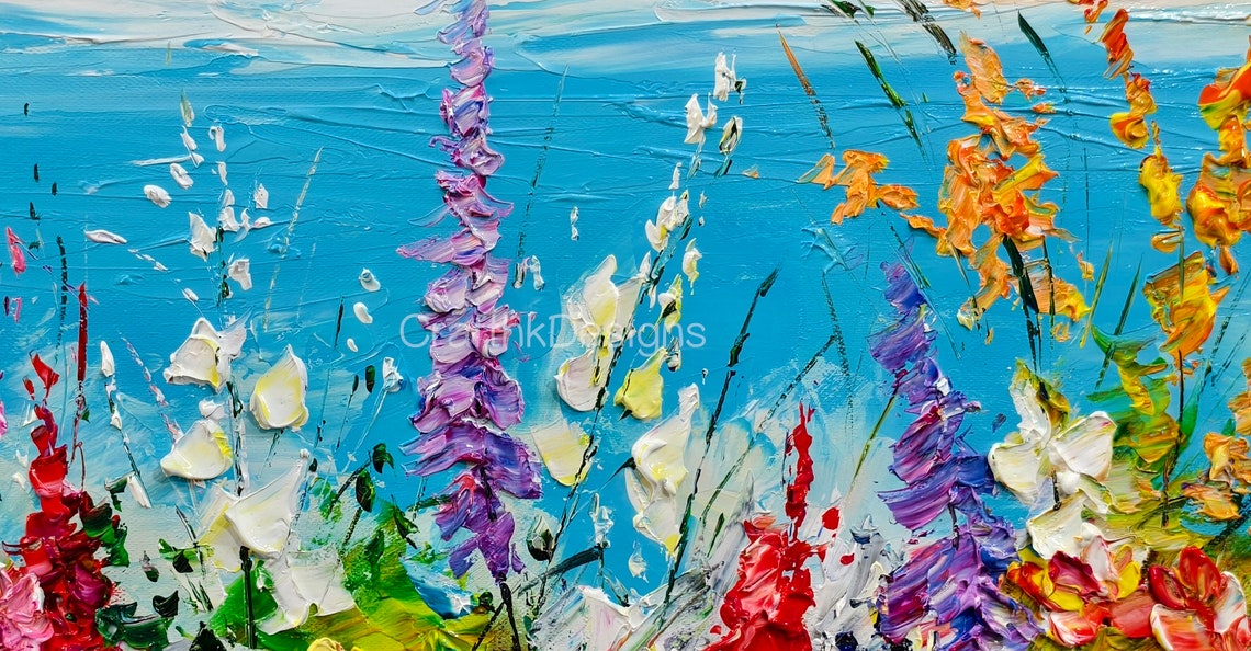 Lavender Wildflower Field Purple Blooms Blue Sky Meadow Art Poster - Image 5