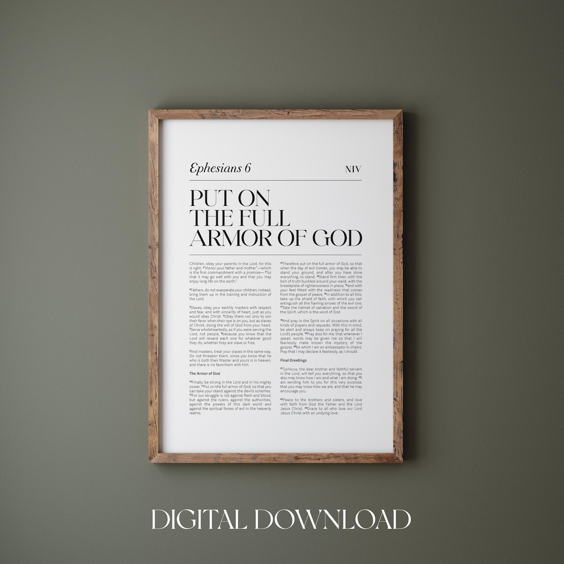 Ephesians 6 Armor of God Bible Verse Wall Art - Image 2