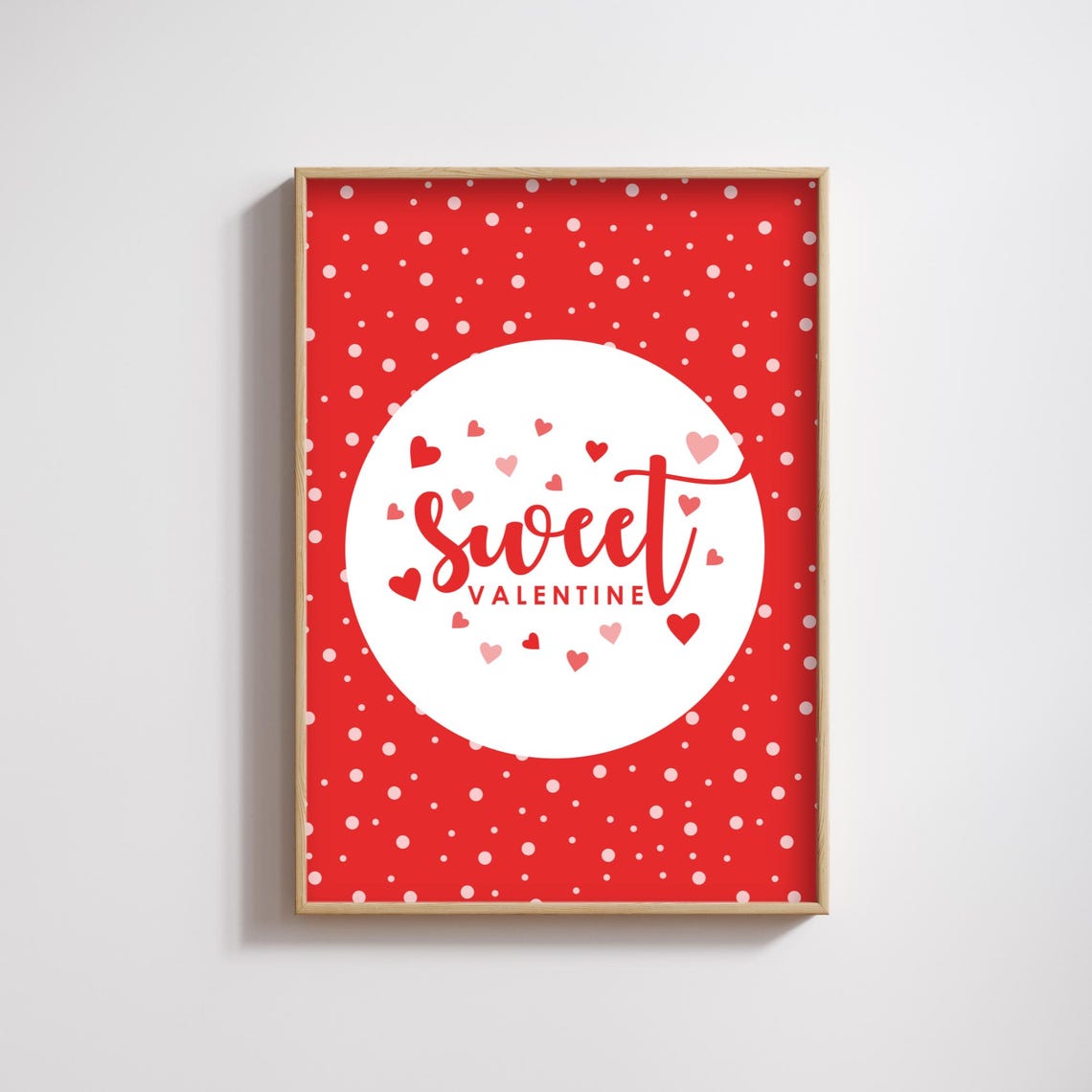 Valentine's Day Sweet Valentine Red Polka Dot Heart Festive Poster