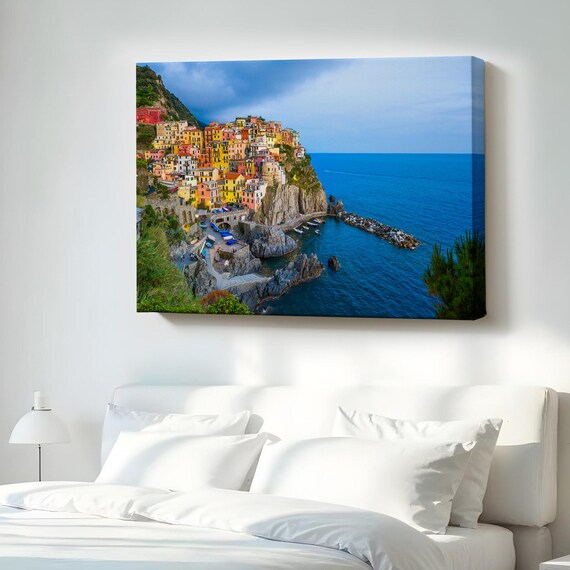 Manarola Cinque Terre Italy Colorful Cliff Village Coastal Poster