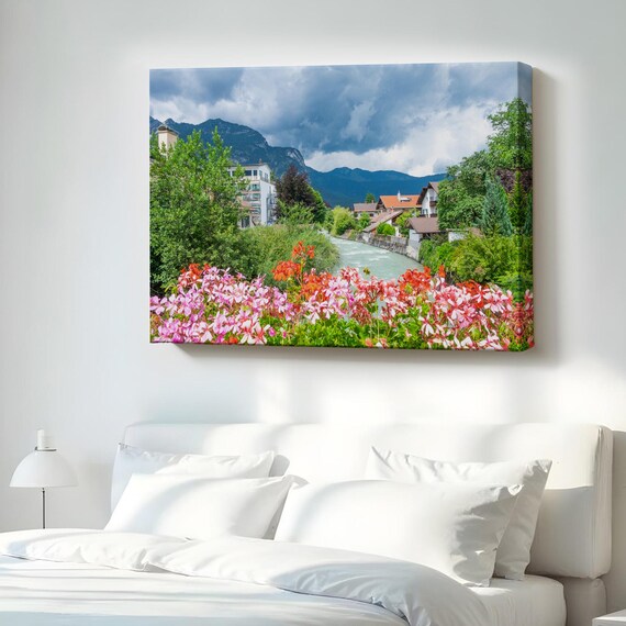 Garmisch Partenkirchen Alpine River Town Bavaria Germany Wall Art