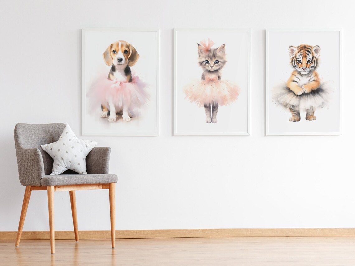 Baby Animal Puppy Print, Beagle Nursery Decor - Image 3