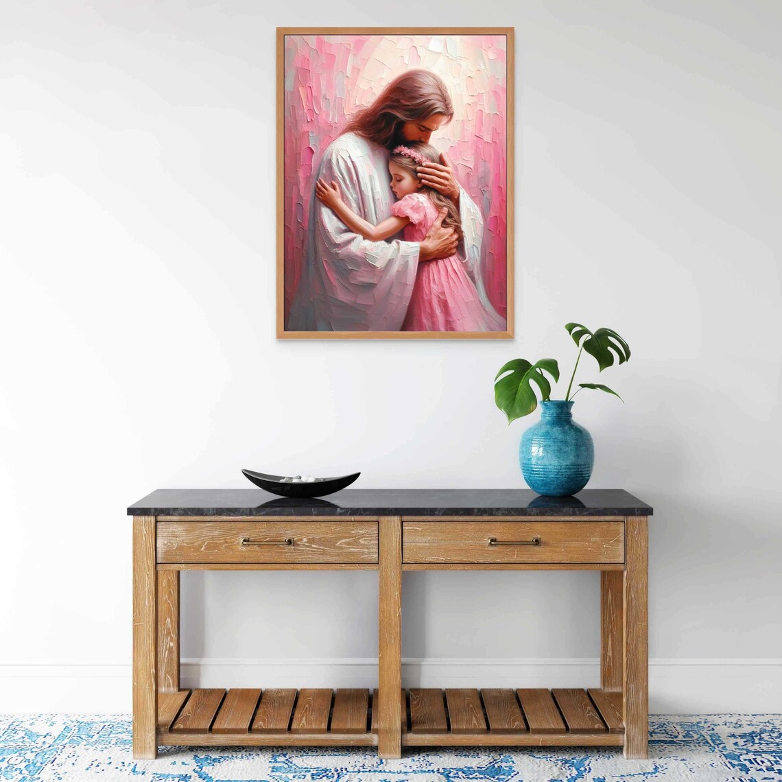 Friends Forever Modern Christian Art Jesus And Girl Art Jesus Picture Lds Bible Prints Jesus Poster Jesus With Children Art - Image 5