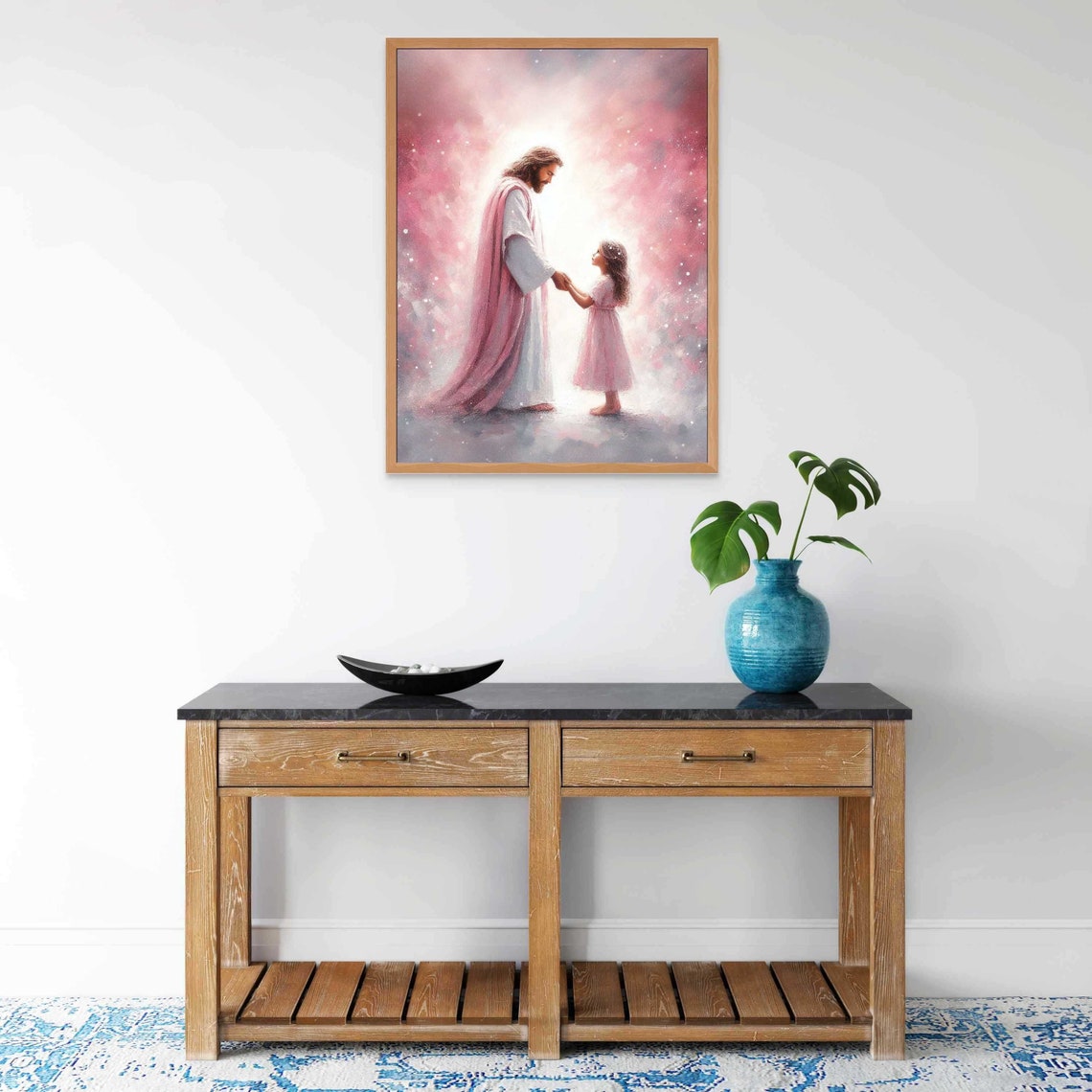 Take His Hand Christian Art Jesus And Girl Picture Of Christ Lds Art Bible Painting Jesus Poster Christian Art For Women Jesus Print - Image 7