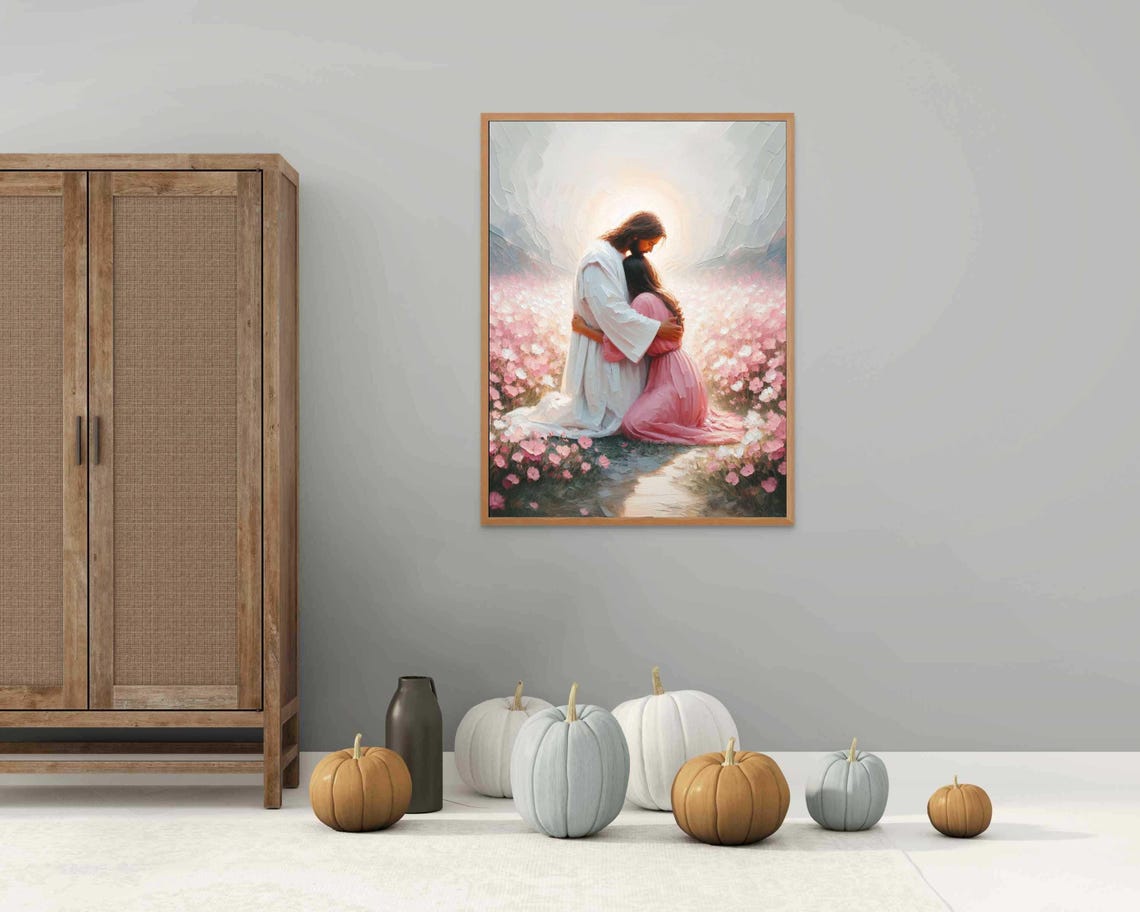 His Light Christian Art Jesus With Woman Jesus Wall Art Lds Painting Bible Prints Jesus And Girl Jesus Painting Christian Painting - Image 4