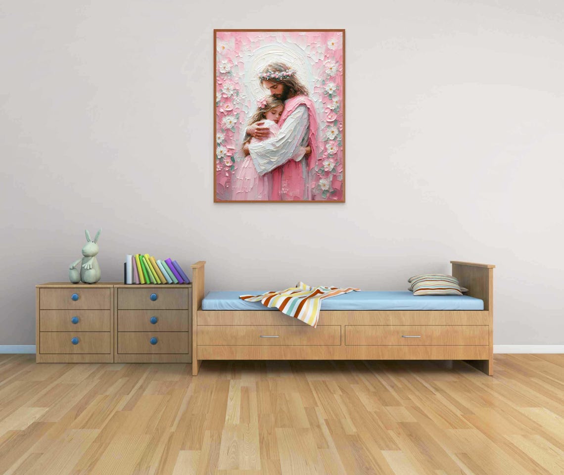 Love Him Christian Painting Jesus And Girl Picture Of Christ Lds Painting Bible Wall Art Christ And Kids Jesus Picture Jesus Prints - Image 6