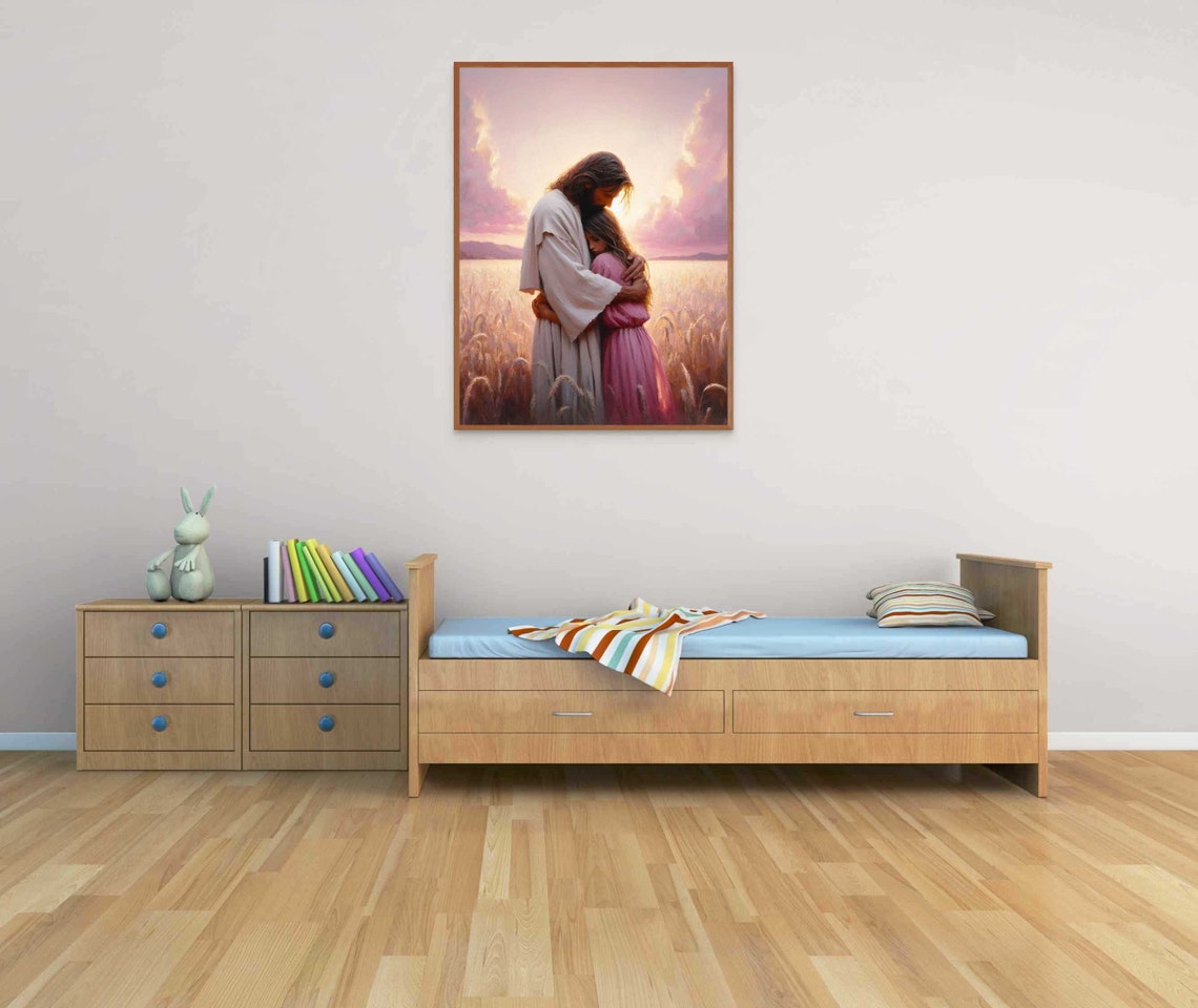 Loving Faith Christian Painting Jesus With Girl Picture Of Jesus Lds Bible Art Jesus Art - Image 2