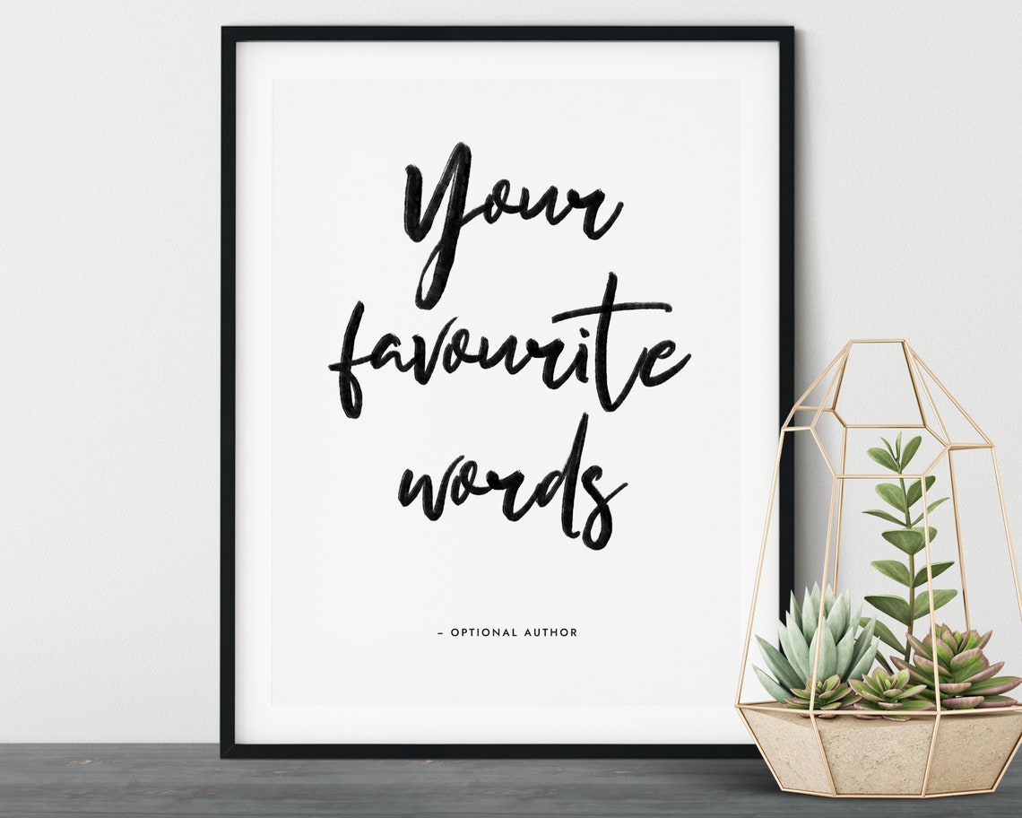 Your Favourite Words Brush Lettering Minimal Template Poster