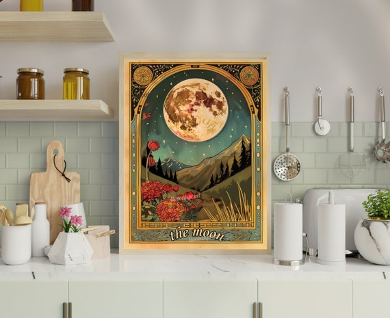 Moon Tarot Card Mystical Art Print
