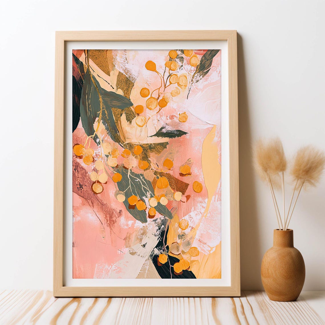 Australian Wattle Golden Dance Abstract Floral Painting