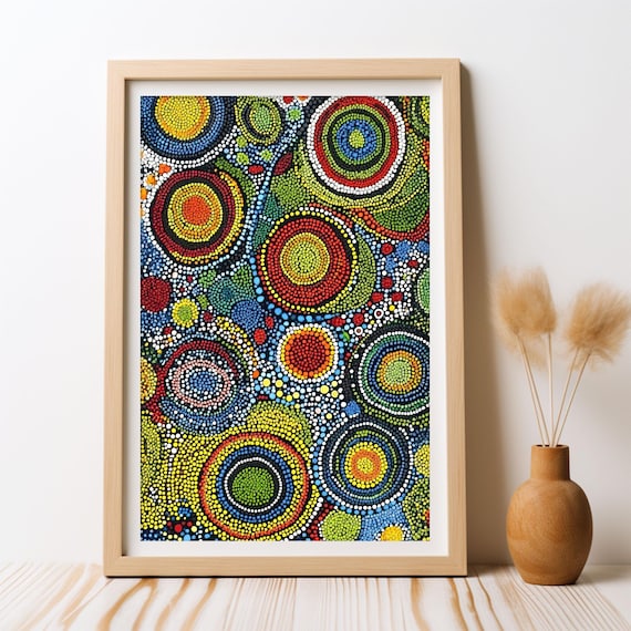 Spirit Of The Land, Aboriginal Dot Art Print