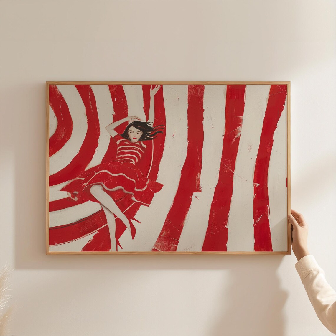 Abstract Woman, Bold Striped Fashion Poster