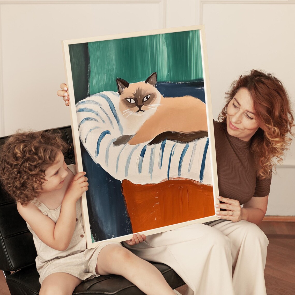 Minimalist Siamese Cat, Elegant Pet Portrait - Image 3