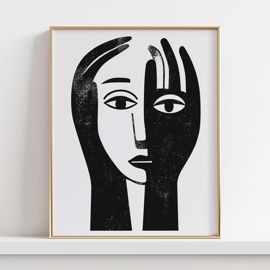 Abstract Face Art Print, Minimalist Contemporary Decor - Image 2