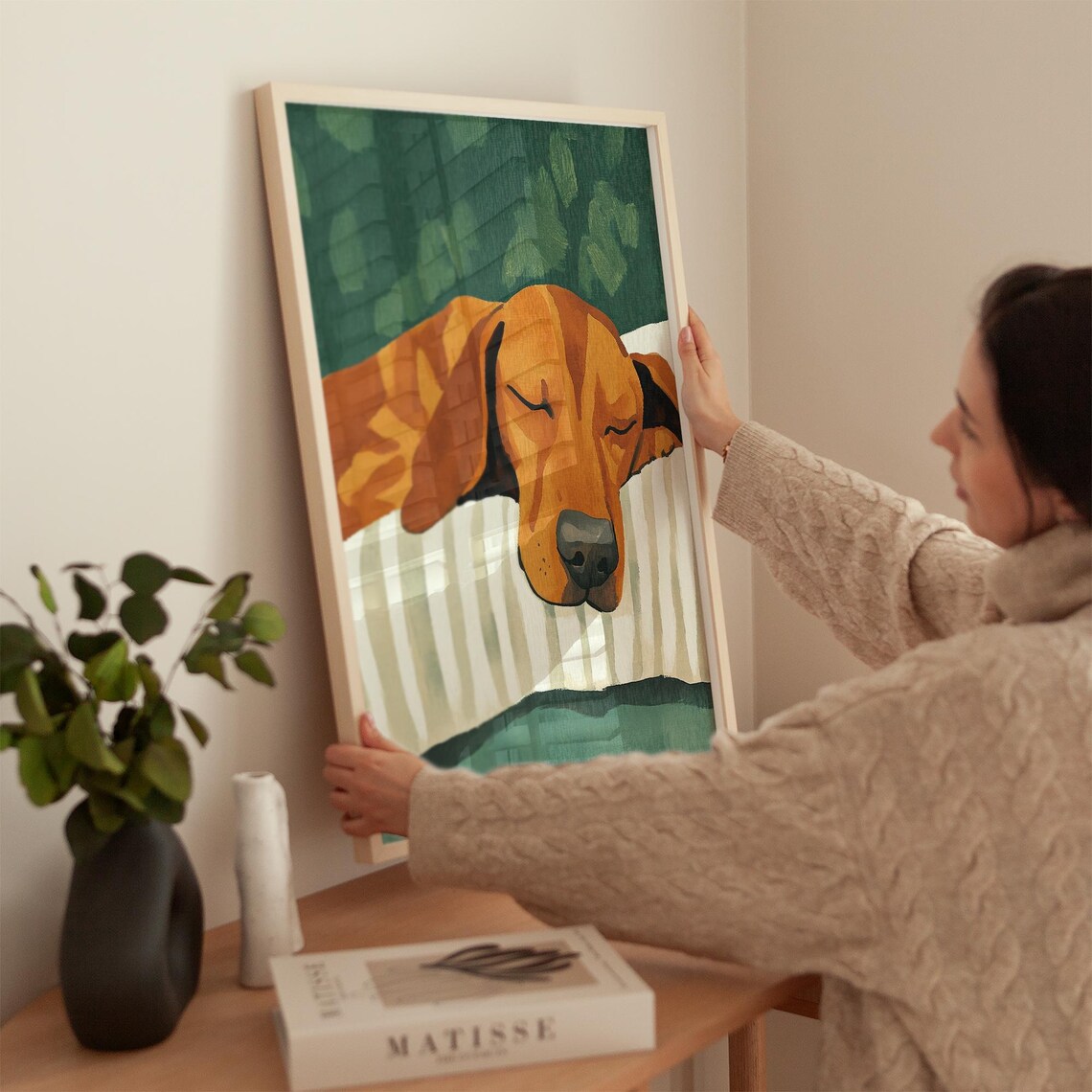 Relaxing Dog Art Print, Minimalist Pet Decor - Image 2