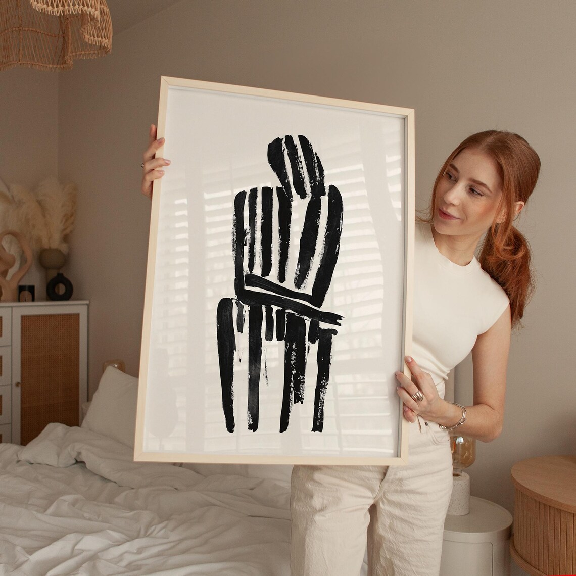 Abstract Black And White Minimalist Line Art - Image 3