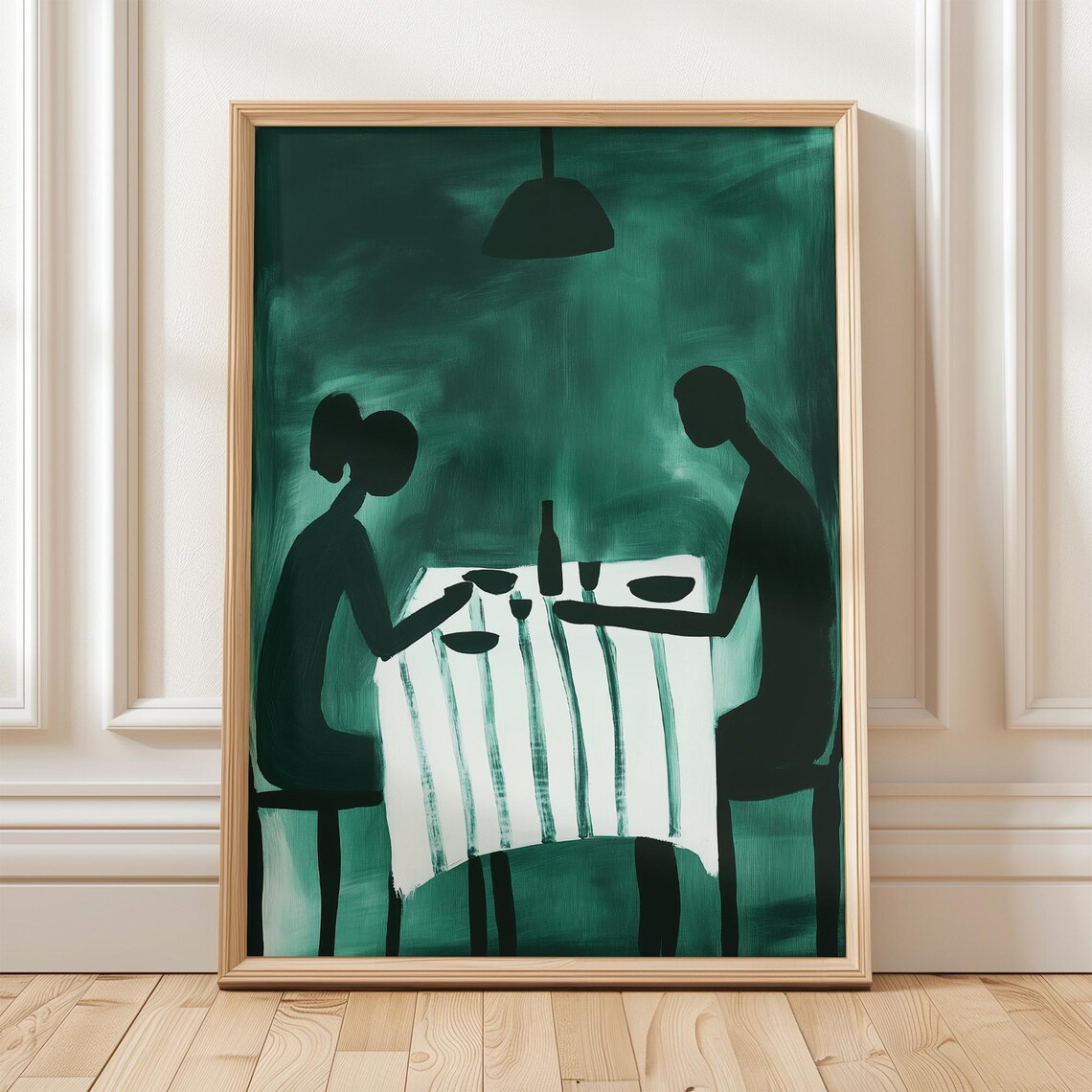 Minimalist Dinner Scene Art, Dining Room Decor