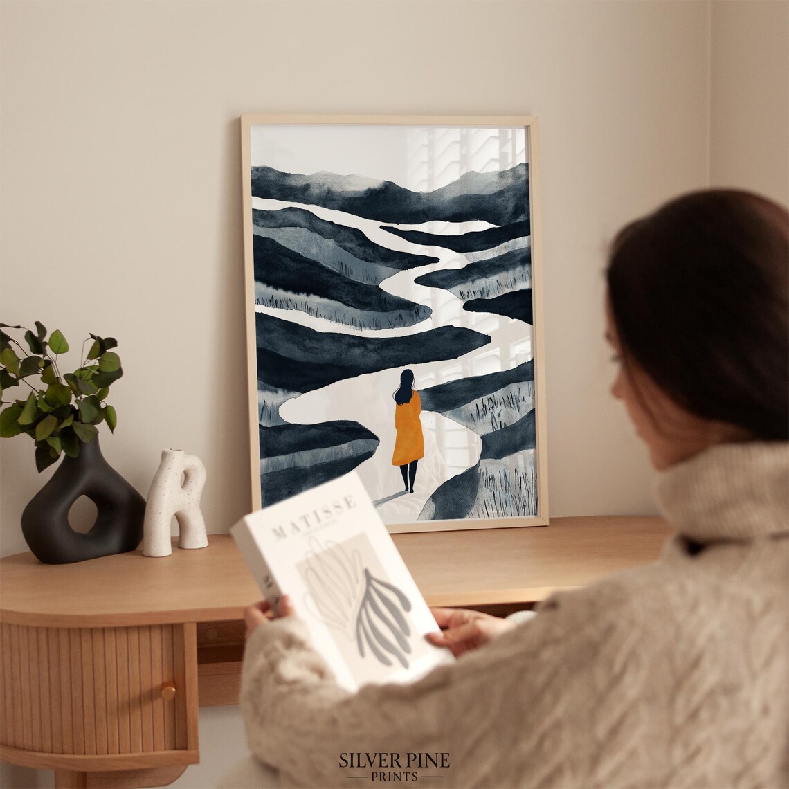 Minimalist Female Silhouette Line Art, Modern Abstract - Image 4
