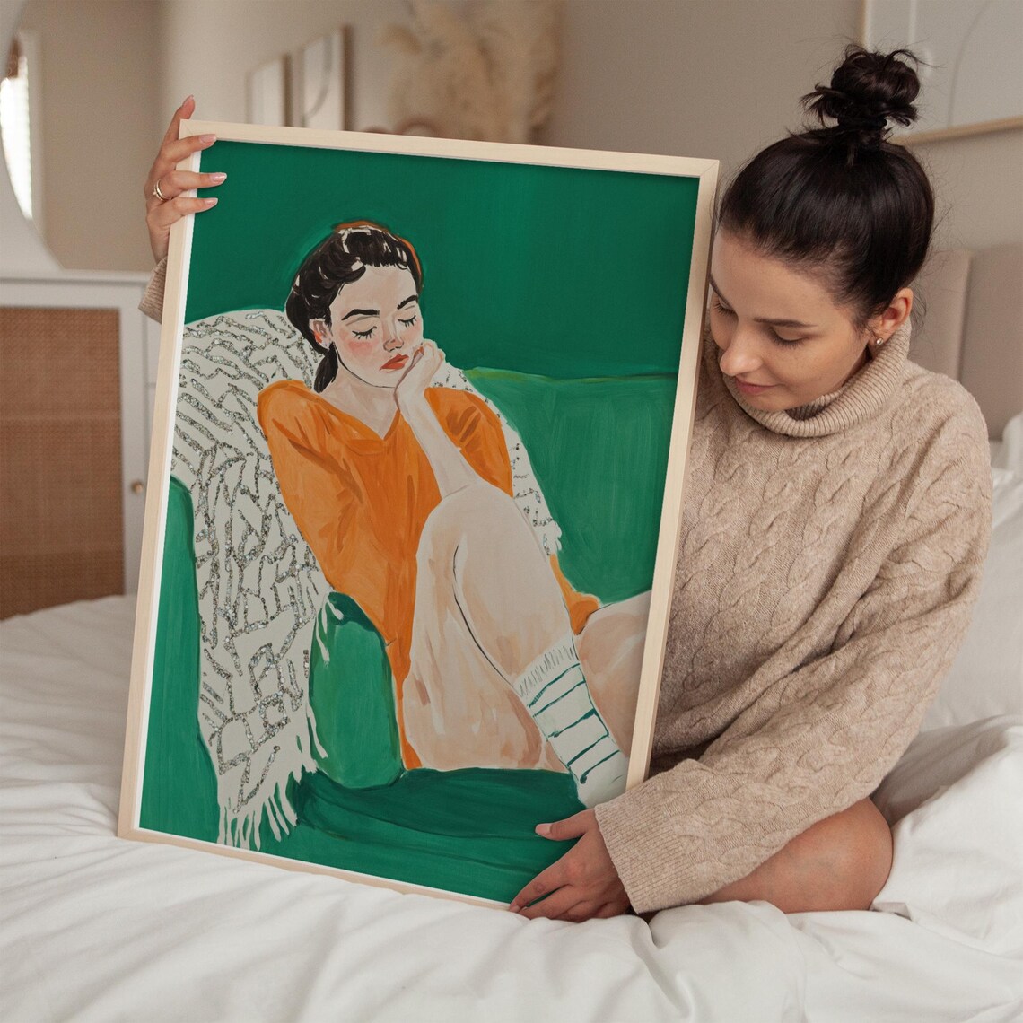 Relaxed Portrait Illustration, Modern Minimalist Art Print - Image 2