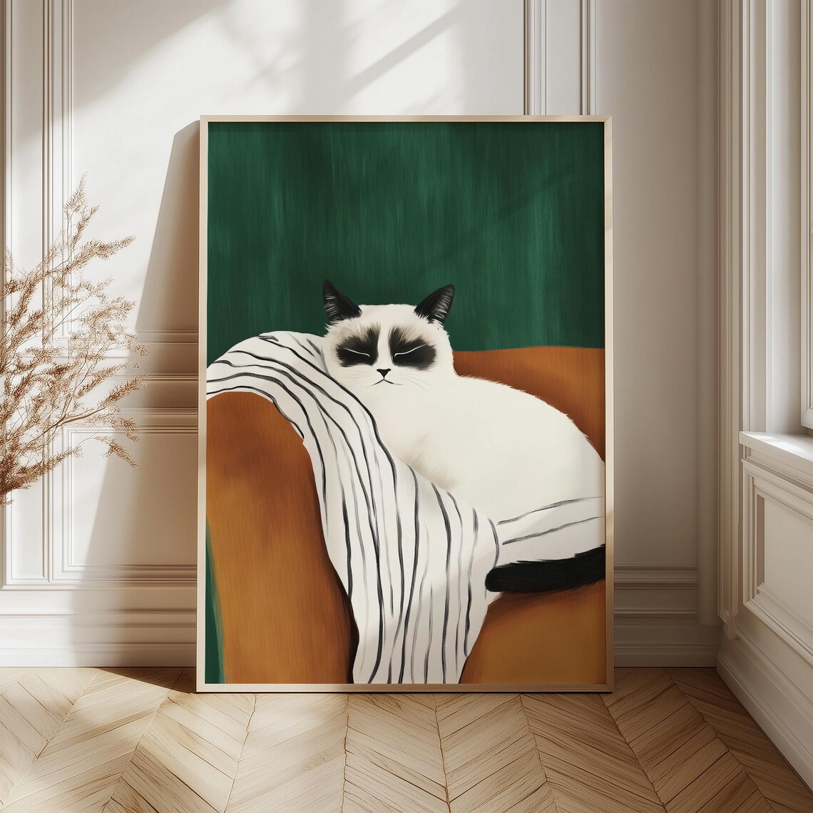 Relaxing Cat, Minimalist Modern Illustration - Image 5