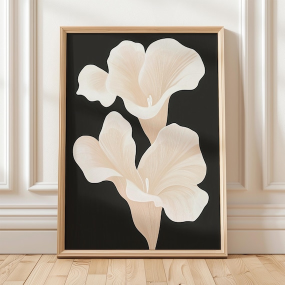 Calla Lily Wall Art Print, Minimalist Botanical Illustration