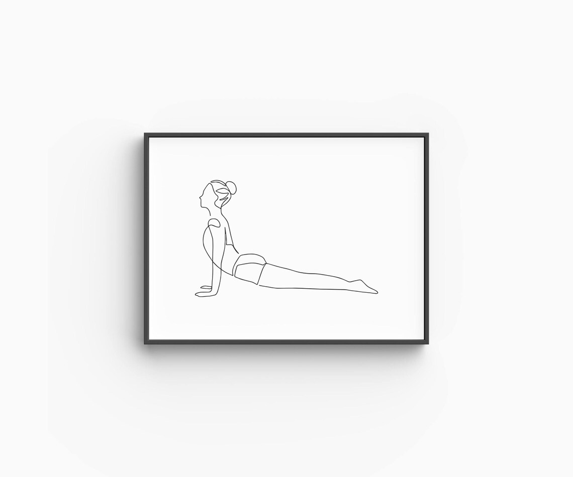 Woman In Cobra Yoga Pose Single Line Drawing Wellness Minimalist Poster - Image 6
