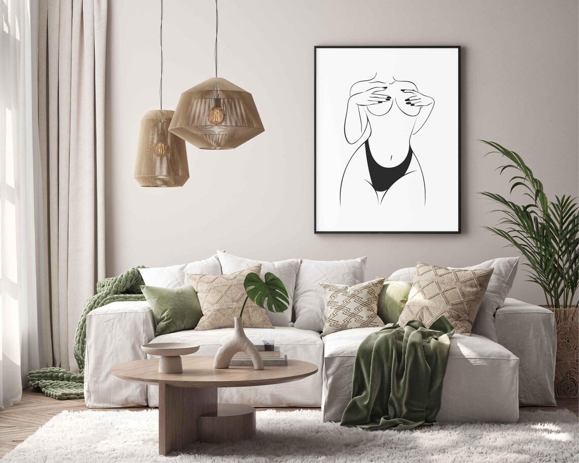 Curvy Woman Figure One Line Drawing Bold Body Positive Art Poster - Image 4