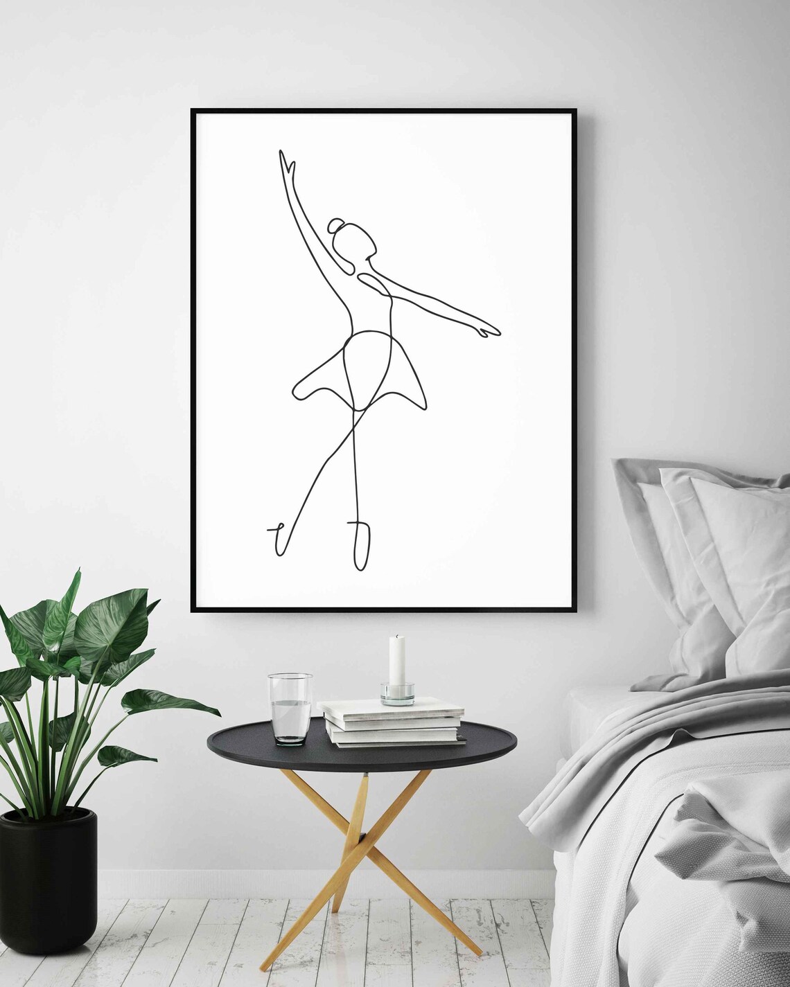 Ballerina Dance Pose Line Art Graceful Ballet Dancer Minimalist Poster - Image 5