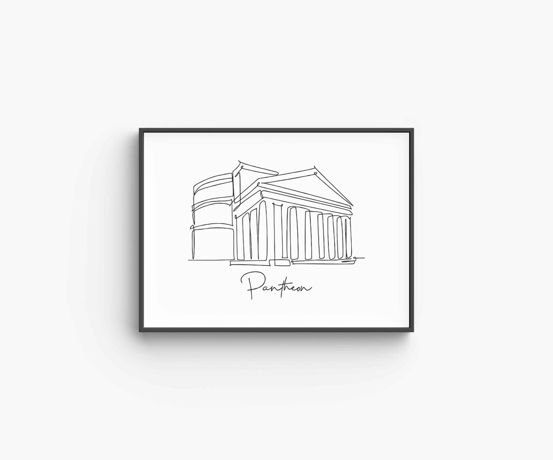Pantheon Rome Line Art Drawing Minimalist Roman Architecture Poster - Image 6