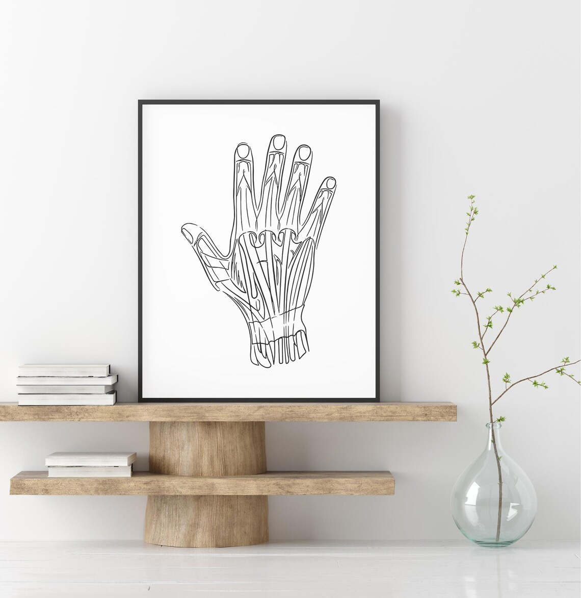 Hand Muscles Anatomy Line Art Medical Illustration Office Poster - Image 2