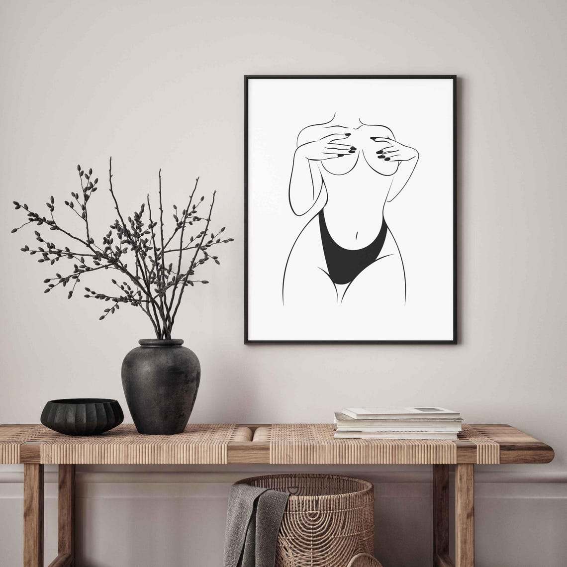 Curvy Woman Figure One Line Drawing Bold Body Positive Art Poster - Image 5