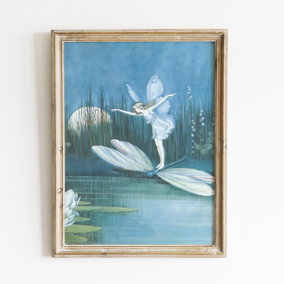 Fairy On Dragonfly Print Vintage Nursery Art By Ida Rentoul Outhwaite