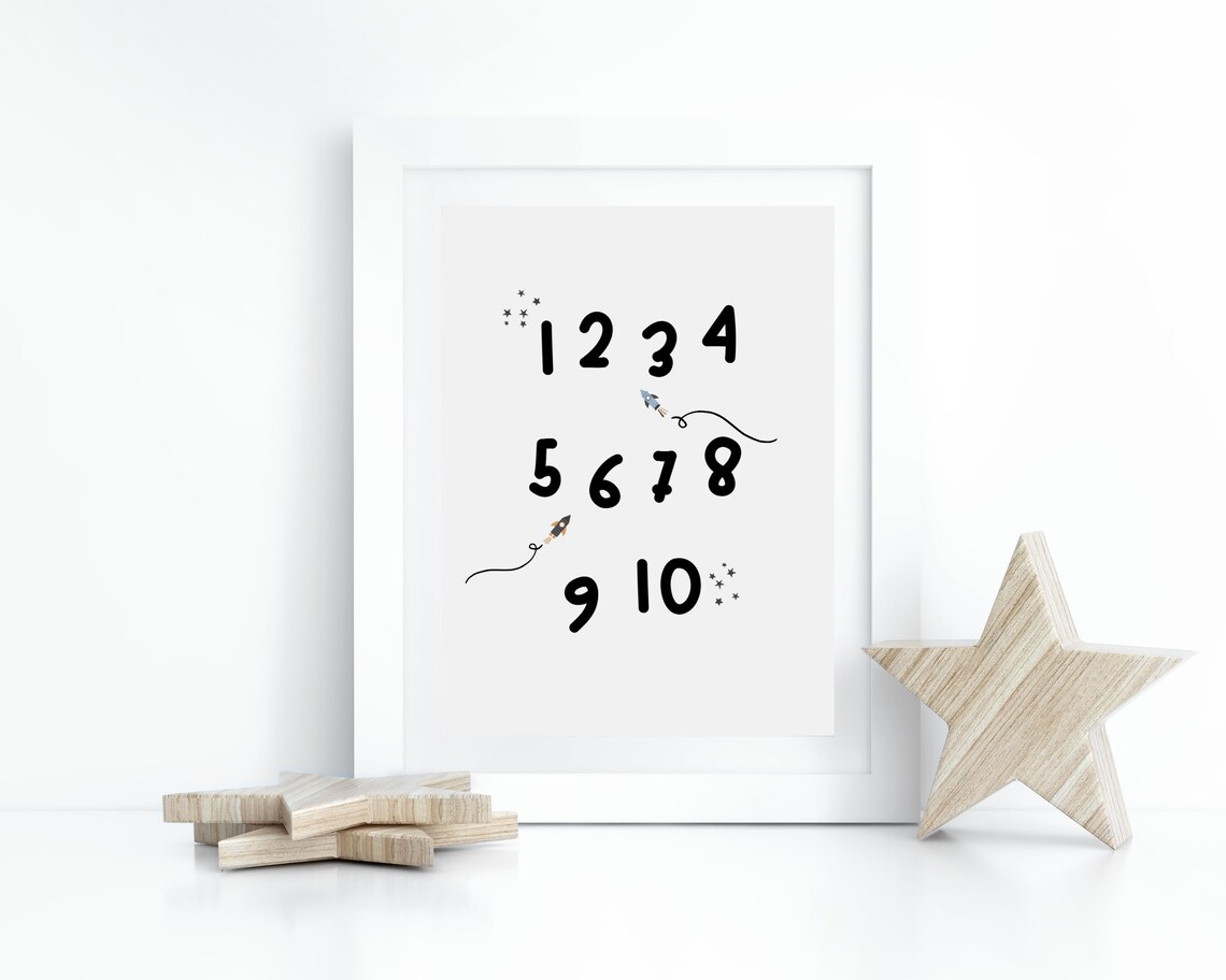 Outer Space Nursery Decor, Kids Room Art Print - Image 2
