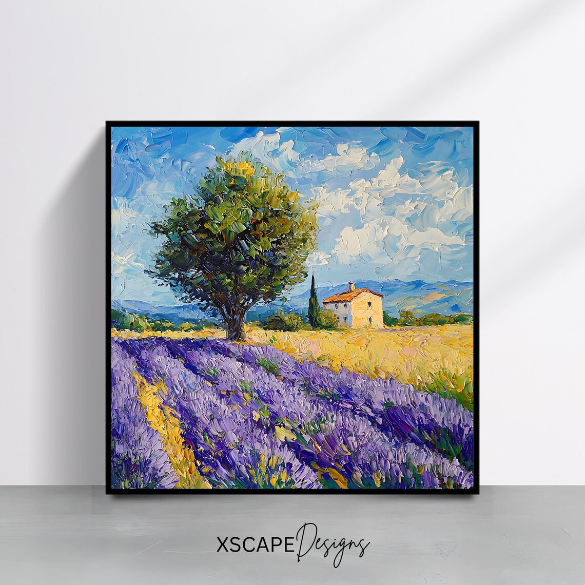 Lavender Field Art Print, Vibrant Landscape