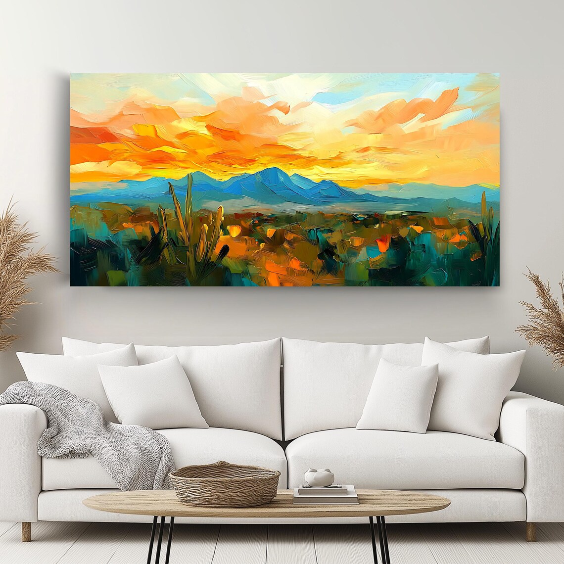Desert Sunset, Panoramic Landscape Art Print - Image 2