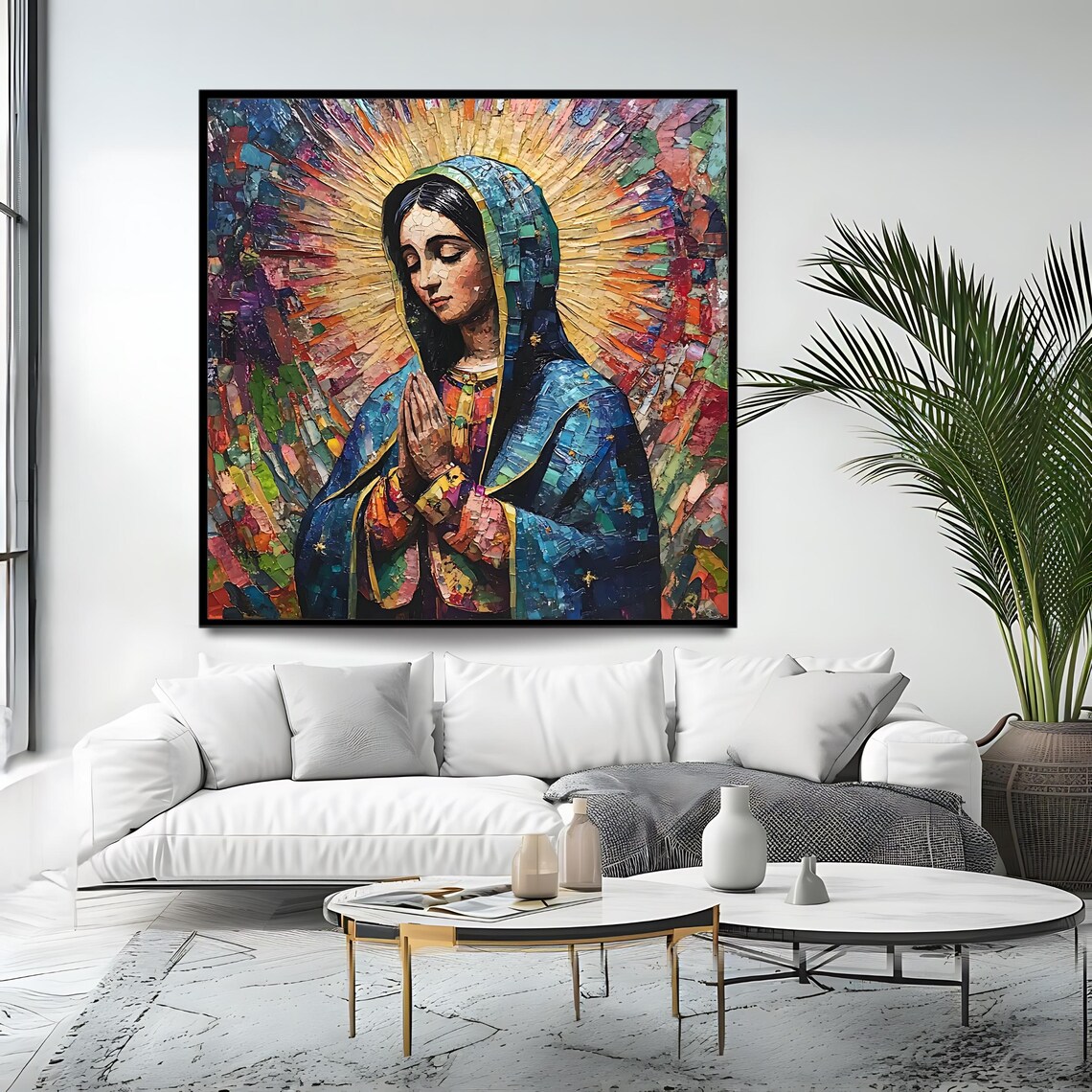 Our Lady Of Guadalupe Mosaic Art Print, Catholic - Image 4