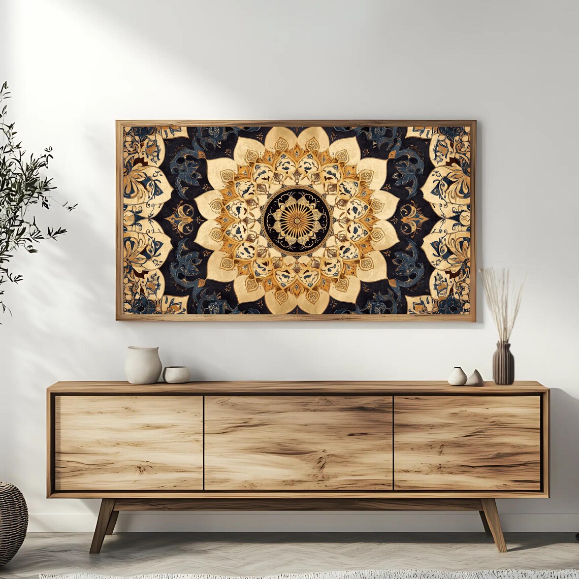 Islamic Mandala, Golden Arabic Pattern Art Print - Image 3
