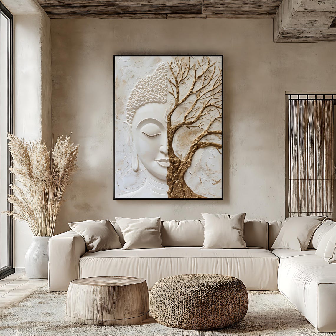 Buddha Tree Of Life Print Spiritual Zen Wall Art Neutral Meditation Decor Instant - Image 2
