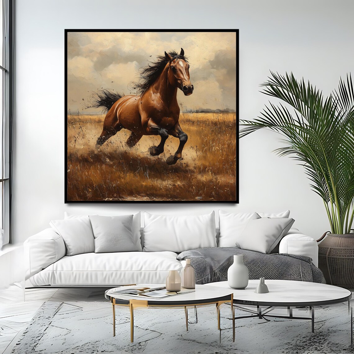 Running Horse, Rustic Western Wall Art Print - Image 4