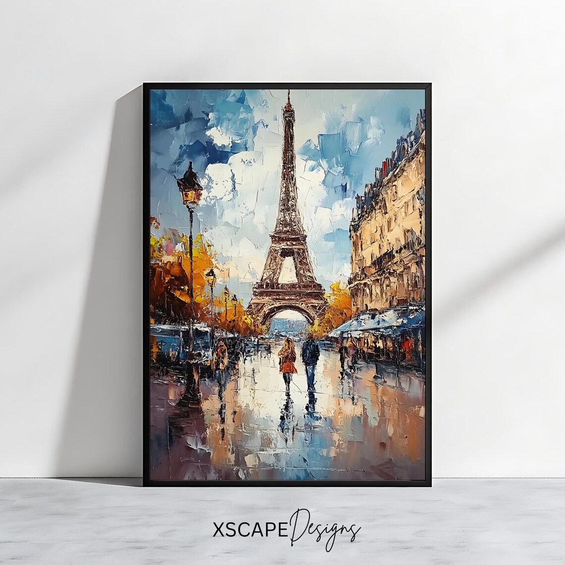 Eiffel Tower Cityscape, Paris Street Art Print