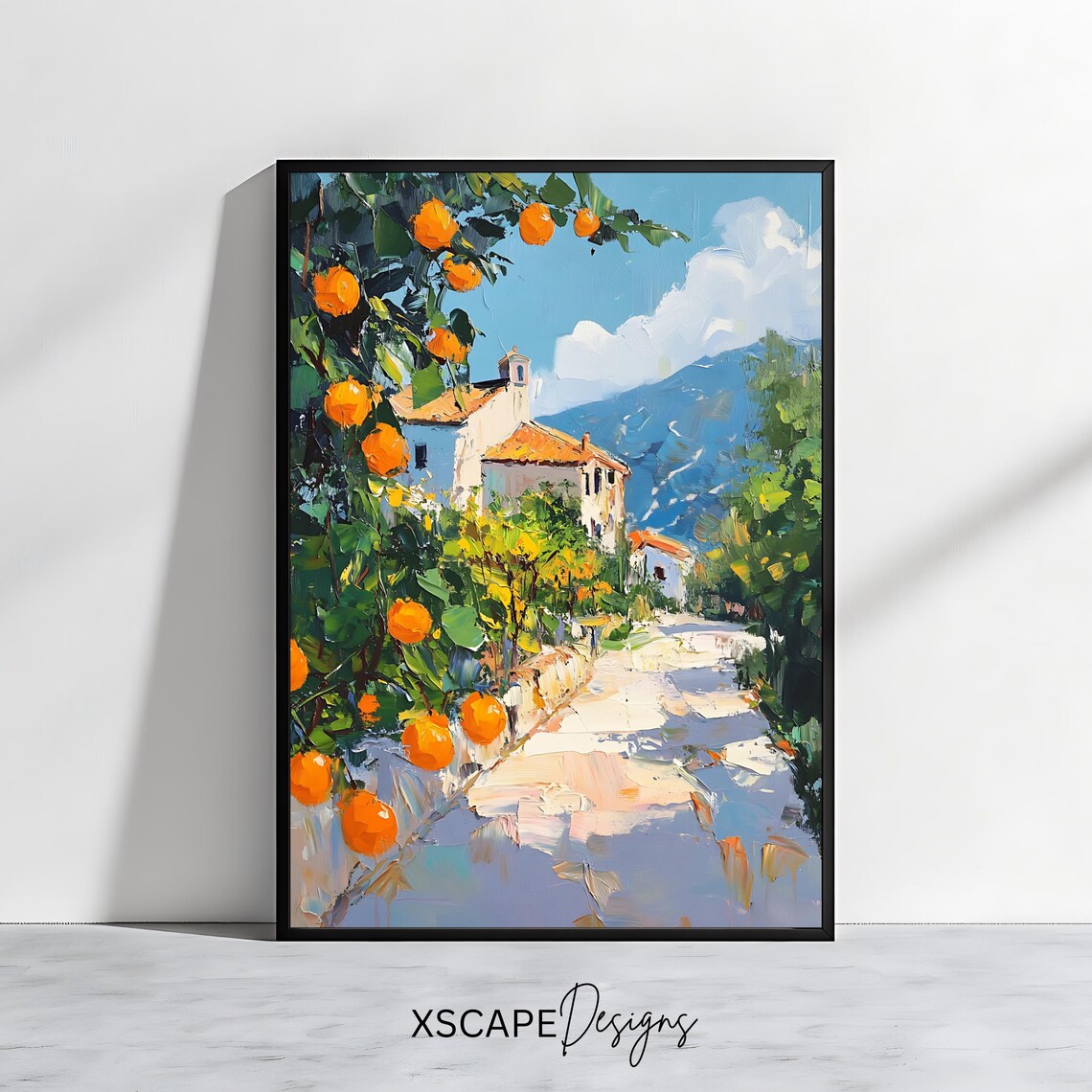 Mediterranean Landscape, Rustic Countryside Art Print