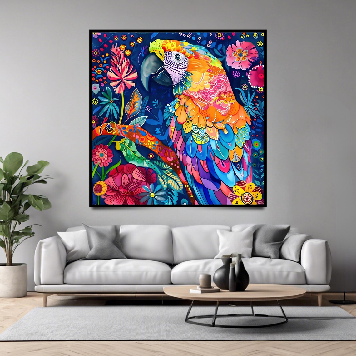 Vibrant Parrot Tropical Bird, Wildlife Poster - Image 4