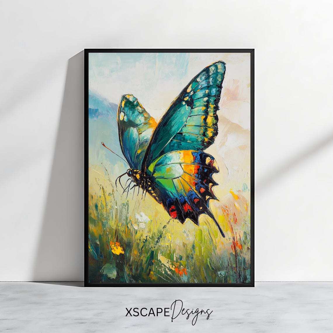 Vibrant Butterfly Art Print Colorful Nature Wall Decor Wildlife