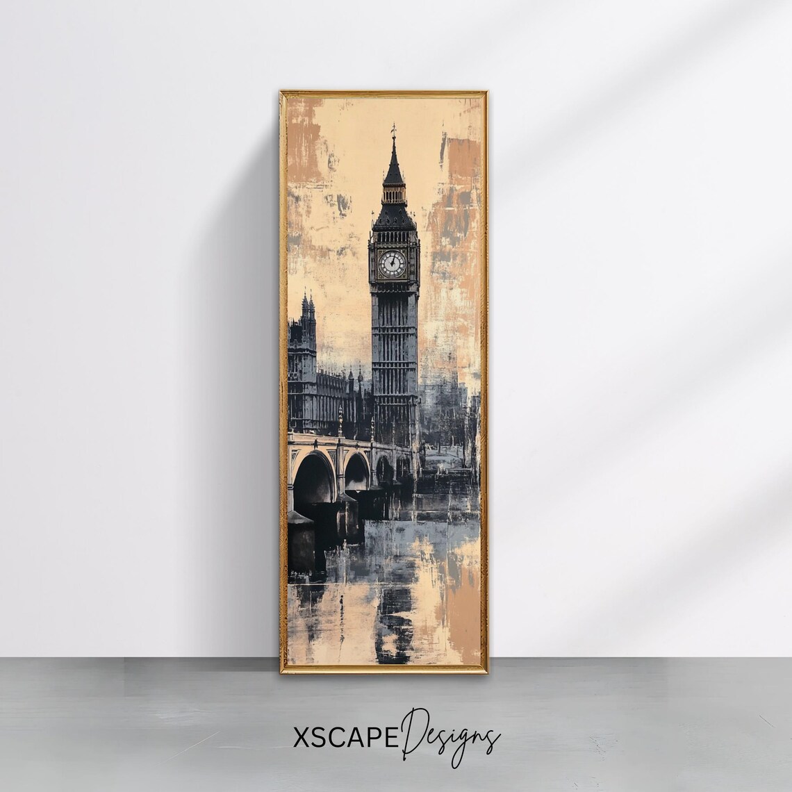 Big Ben Westminster Bridge Vintage London Cityscape Vertical Poster