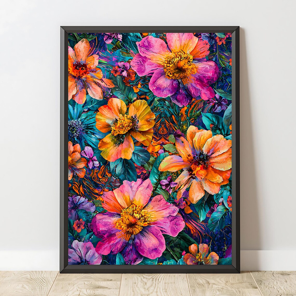 Bold Floral Abstract Botanical Wall Art Print - Image 2