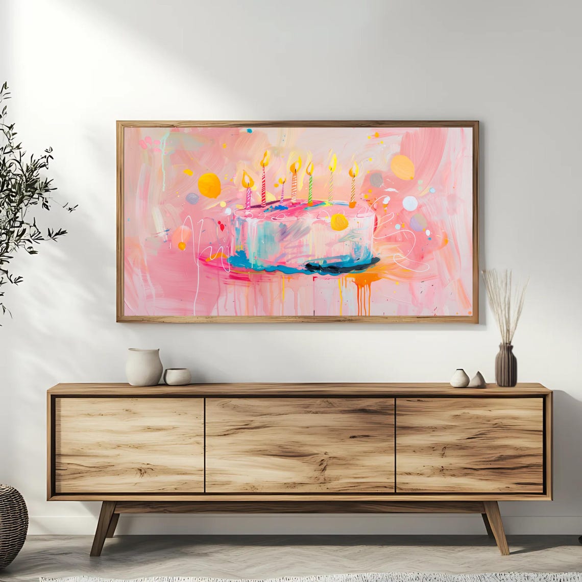 Abstract Birthday Cake Party Artwork - Image 3